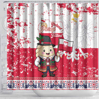 Poland Pierogi Festival Shower Curtain Funny Dumpling Costume With Flag - Wonder Print Shop