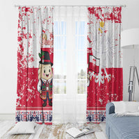 Poland Pierogi Festival Window Curtain Funny Dumpling Costume With Flag - Wonder Print Shop