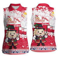 Poland Pierogi Festival Women Sleeveless Polo Shirt Funny Dumpling Costume With Flag - Wonder Print Shop