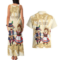 Personalised Pierogi Festival Poland Couples Matching Tank Maxi Dress and Hawaiian Shirt Polska Dumpling Kocham - Wonder Print Shop