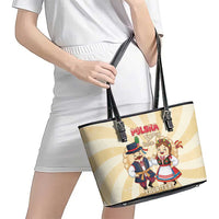 Personalised Pierogi Festival Poland Leather Tote Bag Polska Dumpling Kocham - Wonder Print Shop