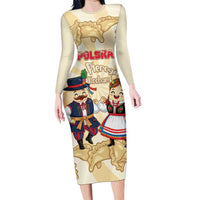 Personalised Pierogi Festival Poland Long Sleeve Bodycon Dress Polska Dumpling Kocham - Wonder Print Shop