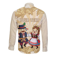 Personalised Pierogi Festival Poland Long Sleeve Button Shirt Polska Dumpling Kocham - Wonder Print Shop