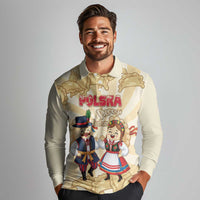 Personalised Pierogi Festival Poland Long Sleeve Polo Shirt Polska Dumpling Kocham - Wonder Print Shop