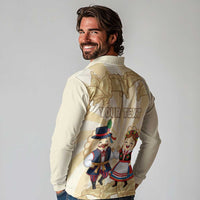 Personalised Pierogi Festival Poland Long Sleeve Polo Shirt Polska Dumpling Kocham - Wonder Print Shop