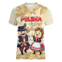 Personalised Pierogi Festival Poland Women V-Neck T-Shirt Polska Dumpling Kocham - Wonder Print Shop