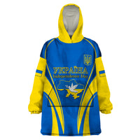 Ukraine Wearable Blanket Hoodie Happy Ukrainian 32nd Independence Anniversary - Wonder Print Shop