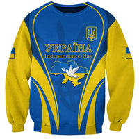 Custom Ukraine Sweatshirt Happy Ukrainian 32nd Independence Anniversary - Wonder Print Shop