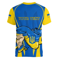 Custom Ukraine Women V Neck T Shirt Happy Ukrainian 32nd Independence Anniversary - Wonder Print Shop