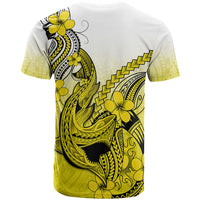 Hawaii T Shirt Polynesian Shark Tattoo With Plumeria Yellow Gradient - Wonder Print Shop