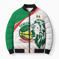Senegal Basketball Custom Bomber Puffer Jacket Come On Lions - Wonder Print Shop