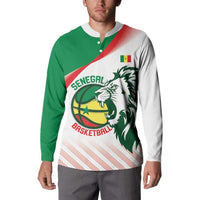 Senegal Basketball Custom Button Sweatshirt Come On Lions - Wonder Print Shop