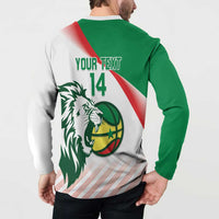 Senegal Basketball Custom Button Sweatshirt Come On Lions - Wonder Print Shop