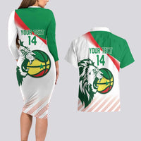 Senegal Basketball Custom Couples Matching Long Sleeve Bodycon Dress and Hawaiian Shirt Come On Lions - Wonder Print Shop