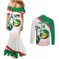 Senegal Basketball Custom Couples Matching Mermaid Dress and Long Sleeve Button Shirt Come On Lions - Wonder Print Shop