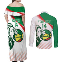 Senegal Basketball Custom Couples Matching Off Shoulder Maxi Dress and Long Sleeve Button Shirt Come On Lions - Wonder Print Shop