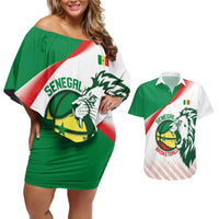 Senegal Basketball Custom Couples Matching Off Shoulder Short Dress and Hawaiian Shirt Come On Lions - Wonder Print Shop