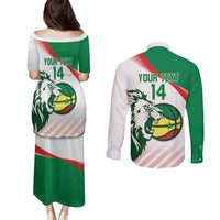Senegal Basketball Custom Couples Matching Puletasi and Long Sleeve Button Shirt Come On Lions - Wonder Print Shop