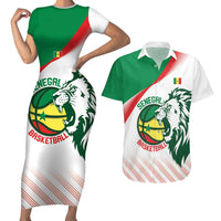 Senegal Basketball Custom Couples Matching Short Sleeve Bodycon Dress and Hawaiian Shirt Come On Lions - Wonder Print Shop