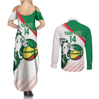 Senegal Basketball Custom Couples Matching Summer Maxi Dress and Long Sleeve Button Shirt Come On Lions - Wonder Print Shop