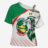Senegal Basketball Custom Cross Shoulder Shirt Come On Lions - Wonder Print Shop