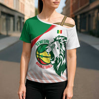 Senegal Basketball Custom Cross Shoulder Shirt Come On Lions - Wonder Print Shop
