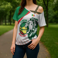 Senegal Basketball Custom Cross Shoulder Shirt Come On Lions - Wonder Print Shop