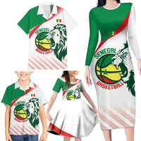 Senegal Basketball Custom Family Matching Long Sleeve Bodycon Dress and Hawaiian Shirt Come On Lions - Wonder Print Shop
