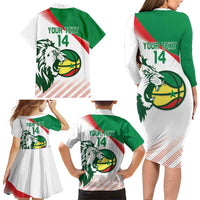 Senegal Basketball Custom Family Matching Long Sleeve Bodycon Dress and Hawaiian Shirt Come On Lions - Wonder Print Shop