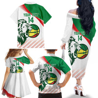 Senegal Basketball Custom Family Matching Off The Shoulder Long Sleeve Dress and Hawaiian Shirt Come On Lions - Wonder Print Shop