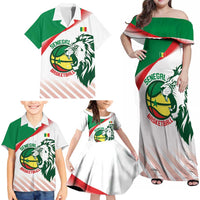Senegal Basketball Custom Family Matching Off Shoulder Maxi Dress and Hawaiian Shirt Come On Lions - Wonder Print Shop