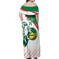 Senegal Basketball Custom Family Matching Off Shoulder Maxi Dress and Hawaiian Shirt Come On Lions - Wonder Print Shop