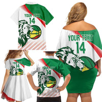 Senegal Basketball Custom Family Matching Off Shoulder Short Dress and Hawaiian Shirt Come On Lions - Wonder Print Shop