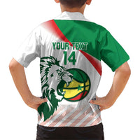 Senegal Basketball Custom Family Matching Short Sleeve Bodycon Dress and Hawaiian Shirt Come On Lions - Wonder Print Shop