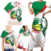 Senegal Basketball Custom Family Matching Short Sleeve Bodycon Dress and Hawaiian Shirt Come On Lions - Wonder Print Shop