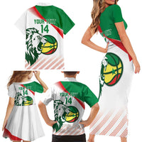 Senegal Basketball Custom Family Matching Short Sleeve Bodycon Dress and Hawaiian Shirt Come On Lions - Wonder Print Shop