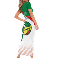 Senegal Basketball Custom Family Matching Short Sleeve Bodycon Dress and Hawaiian Shirt Come On Lions - Wonder Print Shop