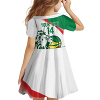 Senegal Basketball Custom Kid Short Sleeve Dress Come On Lions - Wonder Print Shop