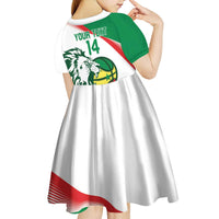 Senegal Basketball Custom Kid Short Sleeve Dress Come On Lions - Wonder Print Shop