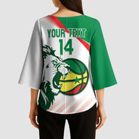 Senegal Basketball Custom Kimono Sleeve Blouse Come On Lions - Wonder Print Shop