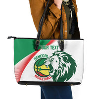 Senegal Basketball Custom Leather Tote Bag Come On Lions - Wonder Print Shop