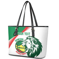 Senegal Basketball Custom Leather Tote Bag Come On Lions - Wonder Print Shop