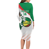 Senegal Basketball Custom Long Sleeve Bodycon Dress Come On Lions - Wonder Print Shop