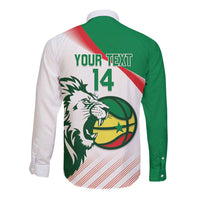 Senegal Basketball Custom Long Sleeve Button Shirt Come On Lions - Wonder Print Shop