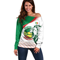 Senegal Basketball Custom Off Shoulder Sweater Come On Lions - Wonder Print Shop