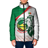 Senegal Basketball Custom Padded Jacket Come On Lions - Wonder Print Shop