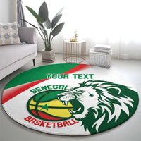 Senegal Basketball Custom Round Carpet Come On Lions - Wonder Print Shop