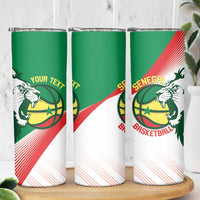 Senegal Basketball Custom Skinny Tumbler Come On Lions - Wonder Print Shop