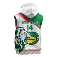 Senegal Basketball Custom Sleeveless Hoodie Come On Lions - Wonder Print Shop