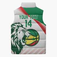 Senegal Basketball Custom Sleeveless Puffer Jacket Come On Lions - Wonder Print Shop